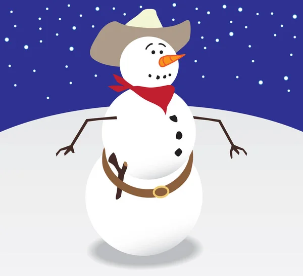 Cowboy-Schneemann — Stockvektor