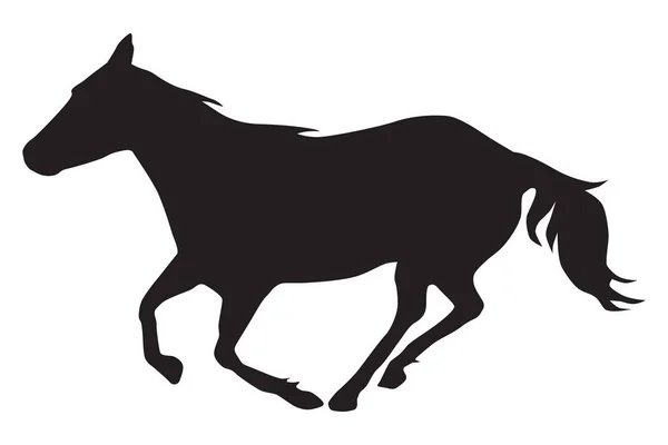 Futó ló sziluett — Stock Vector