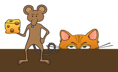 Karikatür kedi ve fare