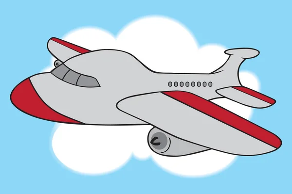 Jet de pasajeros de dibujos animados — Archivo Imágenes Vectoriales