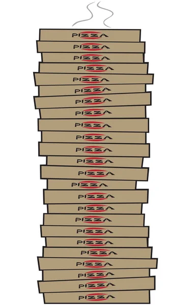 Wieża z Pizza — Wektor stockowy