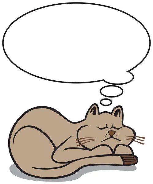 卡通熟睡中的猫 — 图库矢量图片