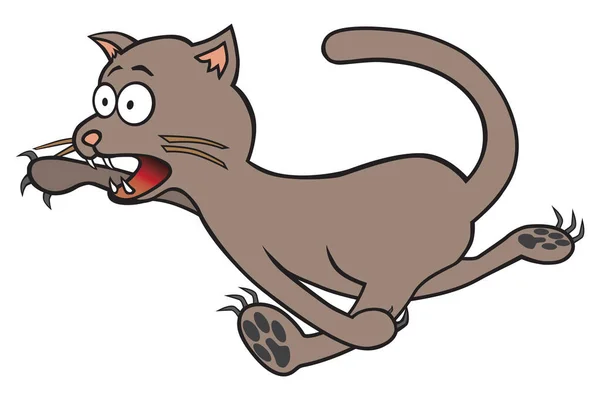 Frightened Cartoon Kitty — Stock Vector