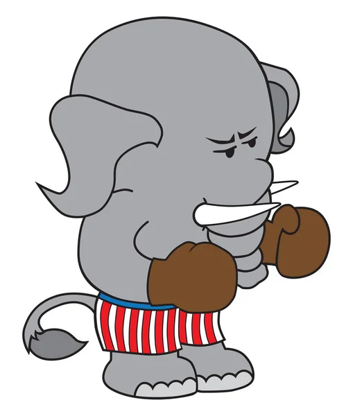 Elefante de dibujos animados de boxeo — Archivo Imágenes Vectoriales