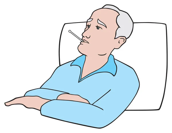 Paciente postrado en cama — Archivo Imágenes Vectoriales