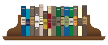 Books on a Shelf clipart