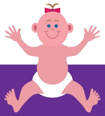 Düz vektör karikatür bebek