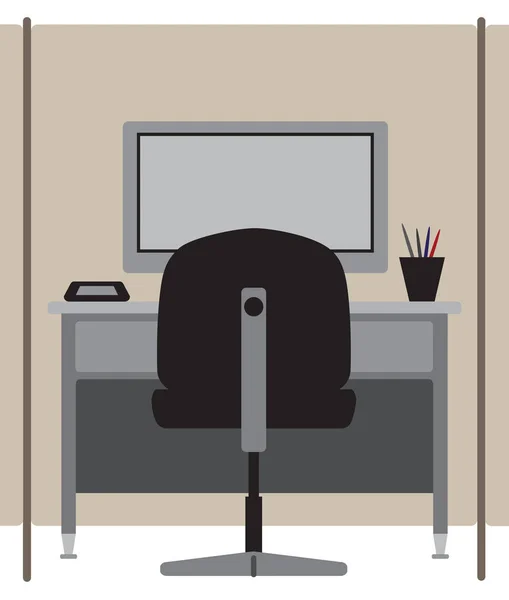 Flat Vector Cubicle vazio — Vetor de Stock