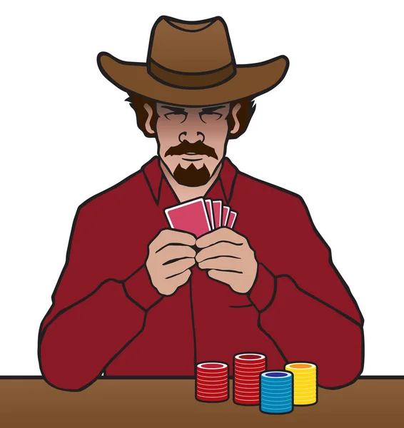 Staré West Gambler — Stockový vektor