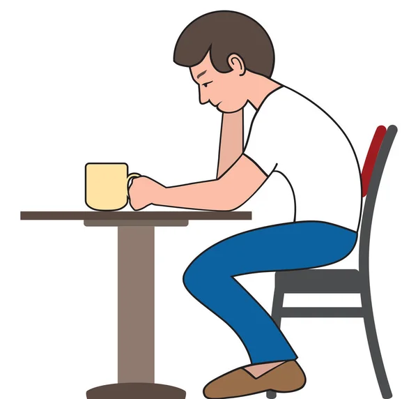 疲惫的咖啡饮者 — 图库矢量图片