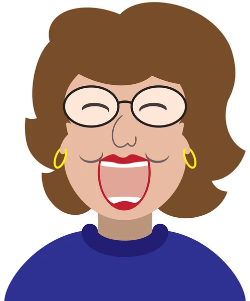 Laughing Cartoon Woman — Stock vektor