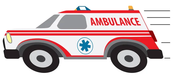 Speeding Cartoon Ambulance — ストックベクタ