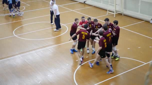 Rusia, Novosibirsk, 17.03.17. Competiciones de voleibol, el comienzo del juego. 1920x1080, hd — Vídeo de stock