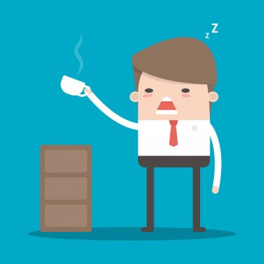 İşadamı kahve uyuşukluk nedeniyle.