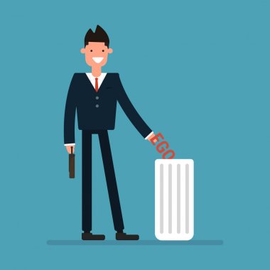 İşadamı nefsinin çöp vektör atmak.