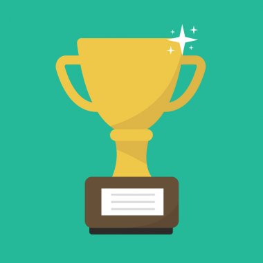 vektör trophy Kupası düz simgesi.