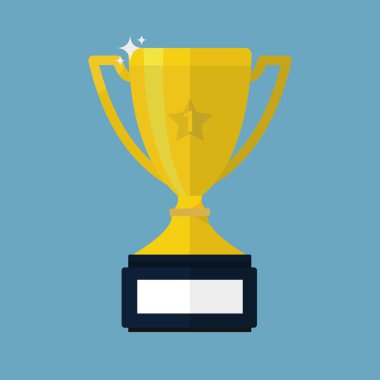 vektör trophy Kupası düz simgesi.