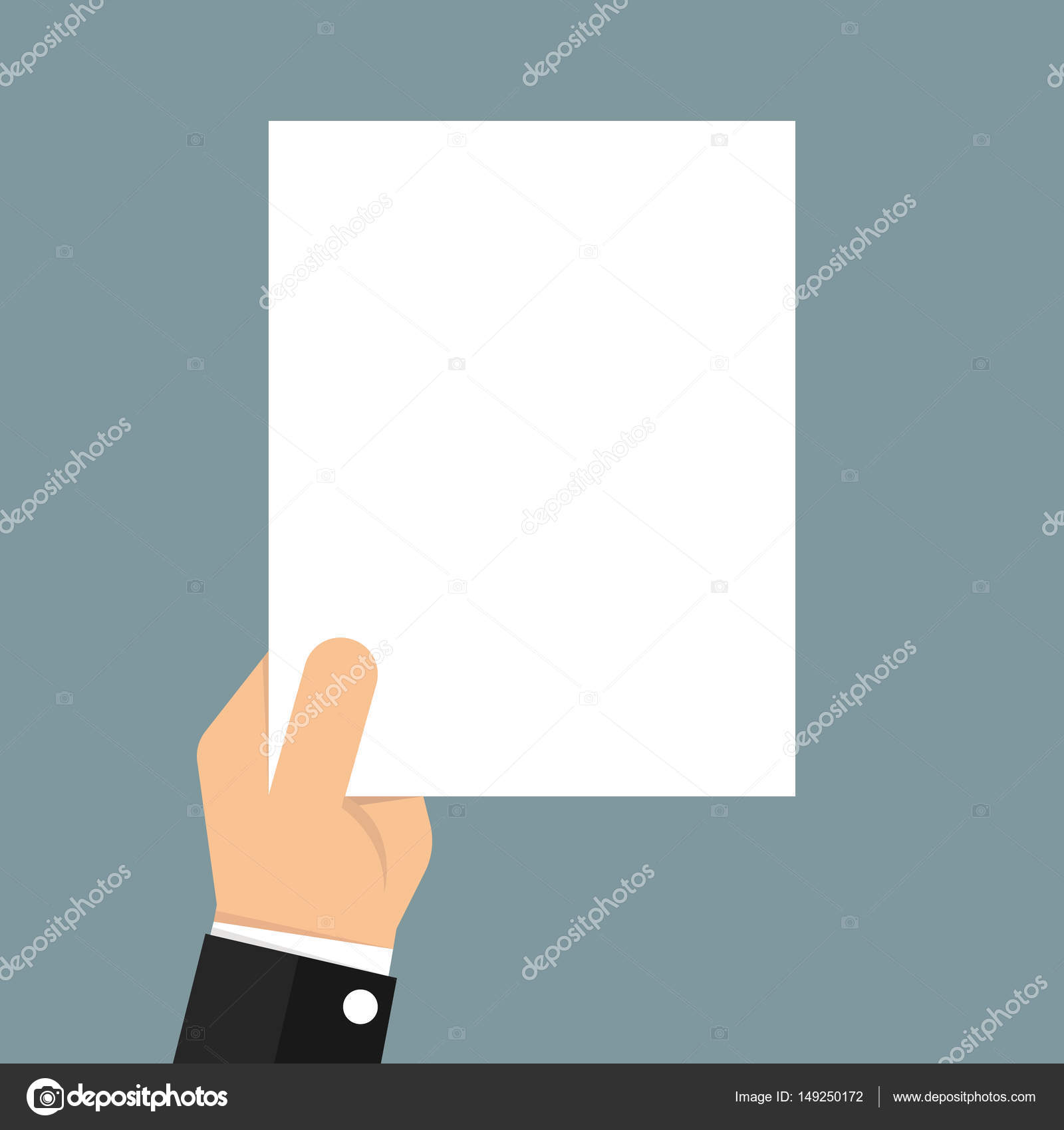 Download Business Man Hand Holding Paper Mockup Empty Template Vector Illustration Stock Vector C Misterjabmail Gmail Com 149250172 Yellowimages Mockups