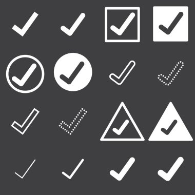 벡터 블랙 확인 아이콘을 설정