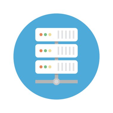 Sunucuları düz simgesi, vektör illustion düz tasarım stili.