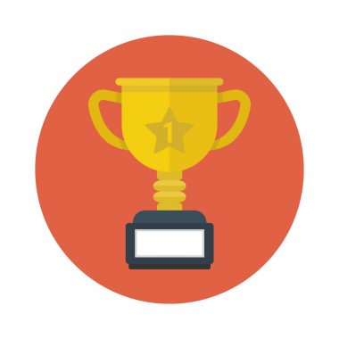 vektör trophy Kupası düz simgesi.