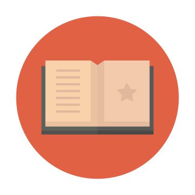 Cadı kitap simgesi Halloween etiketi.