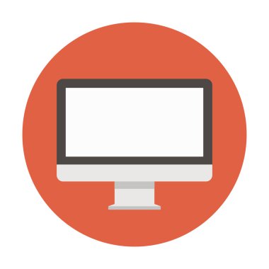 Bilgisayar ekran simgesini, vektör illustion düz tasarım stili.