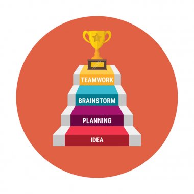 vektör trophy Kupası düz simgesi.