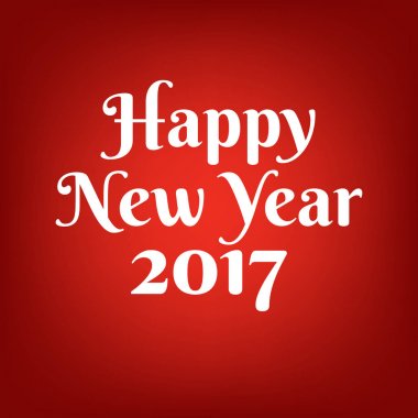 Mutlu yeni yıl 2017 el yazı metin kırmızı zemin üzerine.