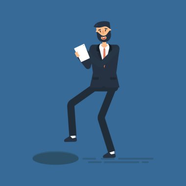 Telefon ilişki. Smartphone bağımlılığı. Mobil oyunlar oynamak. Yöneticisi veya bir işadamı ile bir telefon tehlikede.
