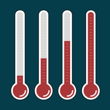 Termometre kutsal kişilerin resmi, vektör illustion düz tasarım stili.