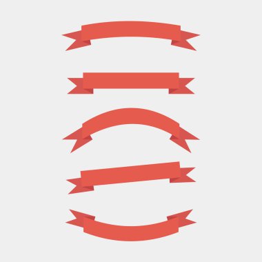 Kırmızı kurdele seti, düz tasarım