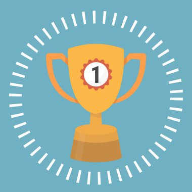 vektör trophy Kupası düz simgesi