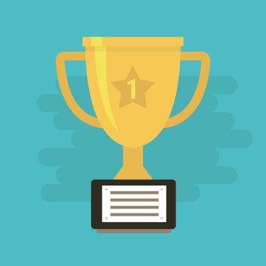 vektör trophy Kupası düz simgesi