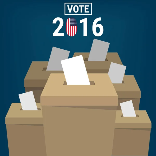 Dia Das Eleições Presidenciais 2016 Caixa Votação Voto 2016 Texto —  Vetores de Stock