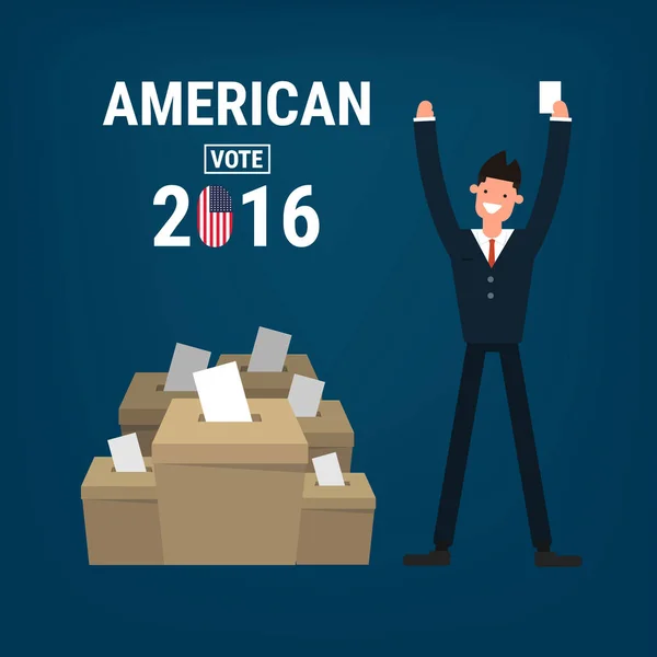 Dzień Wyborów Prezydenckich 2016 Głosowanie Pole Głosowania 2016 Tekstu Flaga — Wektor stockowy
