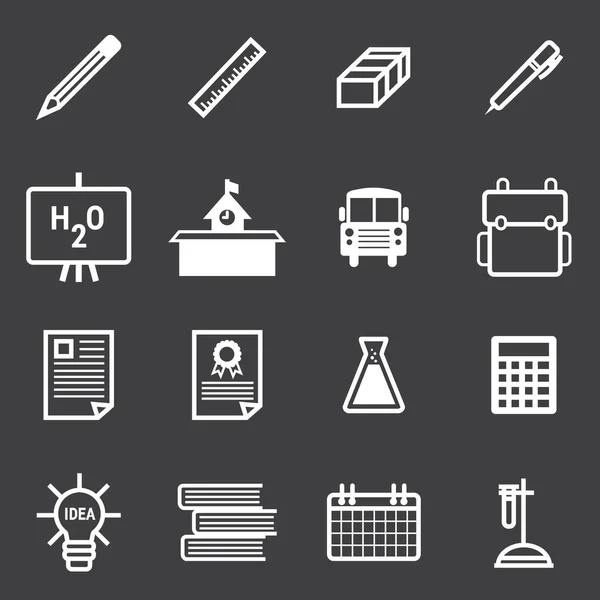 Iconos Educación Estilo Diseño Plano Ilusión Vectorial — Vector de stock