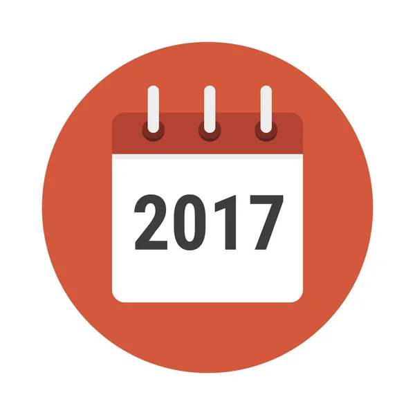 Płaskie Kalendarz Ikona Ilustracja Wektorowa 2017 — Wektor stockowy