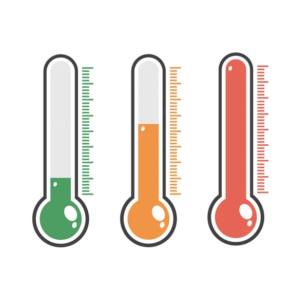 Illustratie Van Rode Thermometer Met Verschillende Niveaus Vlakke Stijl Eps10 — Stockvector