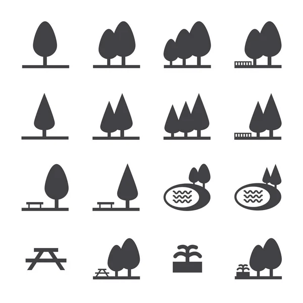 Park Pictogrammenset Vector Illustion Plat Ontwerpstijl — Stockvector