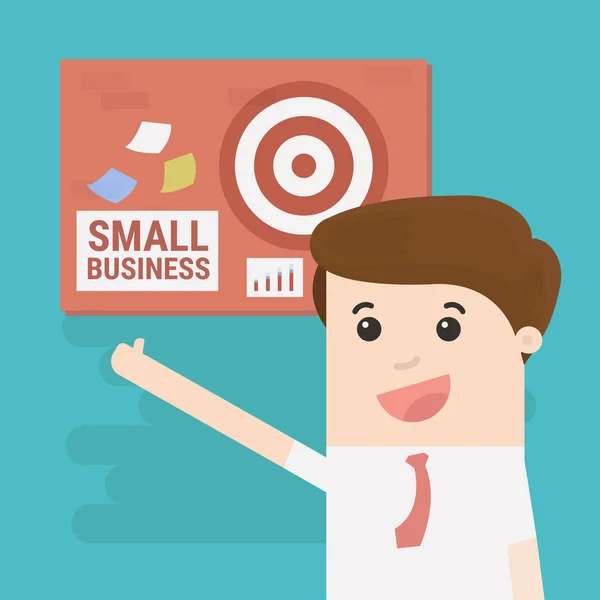 Empresário Feliz Homem Negócios Pequenas Empresas —  Vetores de Stock