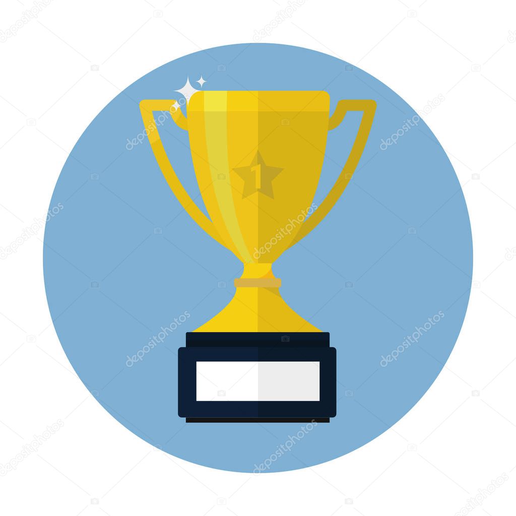 Vector Trophy Cup Flat Icon.