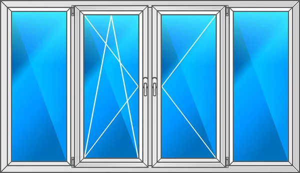 Building. Vector plastic window. Vector window project, plastic window. — Stock Vector