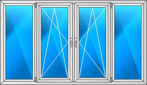 Scheme plastic window. House project. Part of the building, rooms, apartments. — Stock Vector
