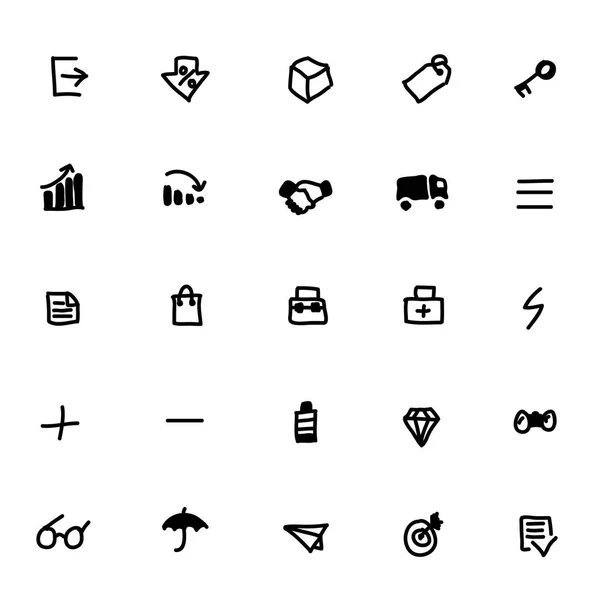 Vektörel çizimler. Vektör simgeler siyah eskiz.