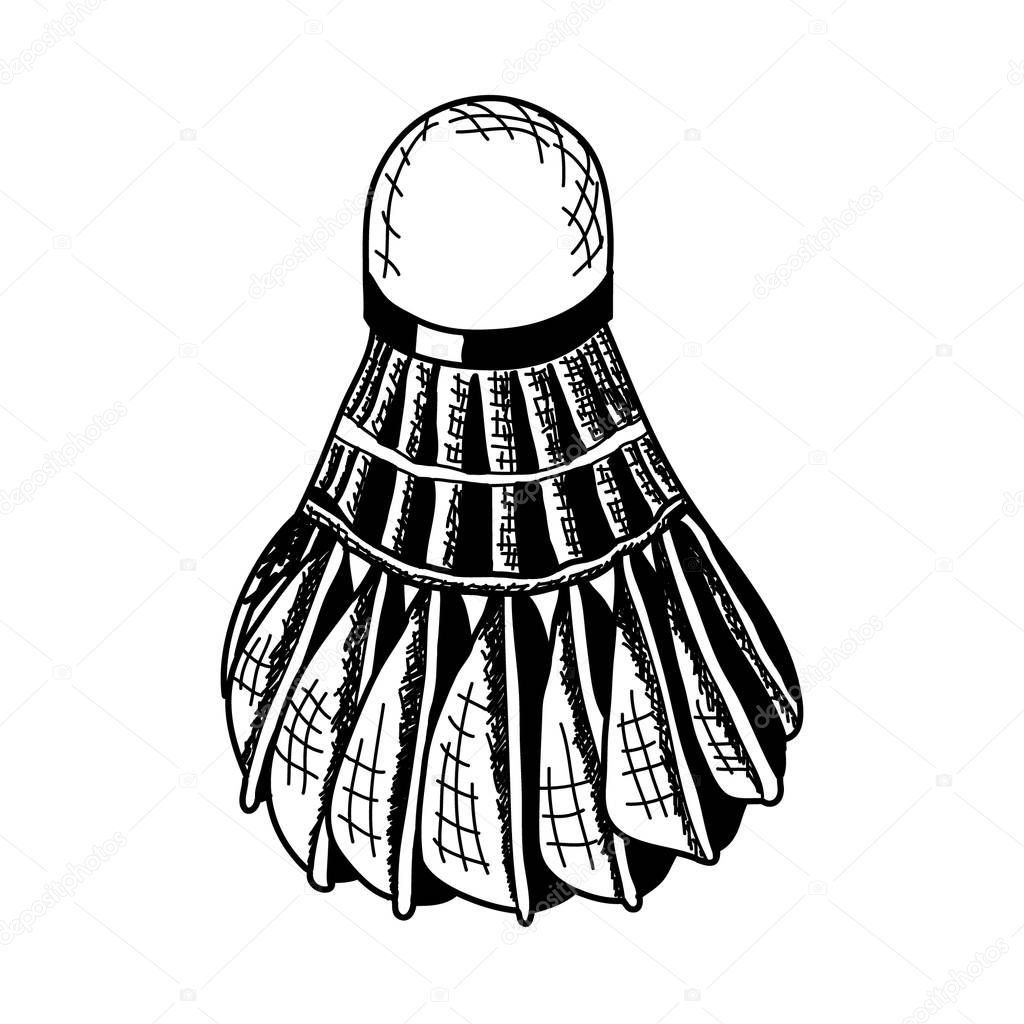 Vector sketched shuttlecock.