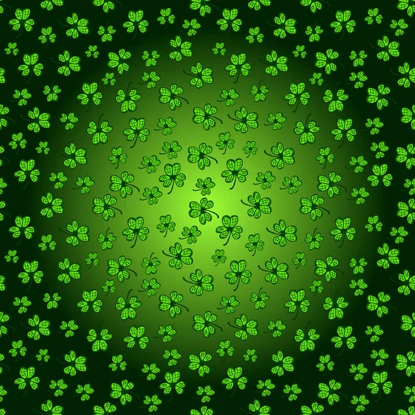 Seamless vector background. Green. Clover. — Stock Vector