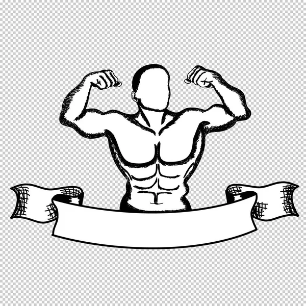 Vektorskizze, die Ikone des Bodybuilding. — Stockvektor