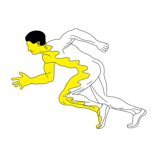 矢量。草绘奔跑的运动员. 免版税图库矢量图片