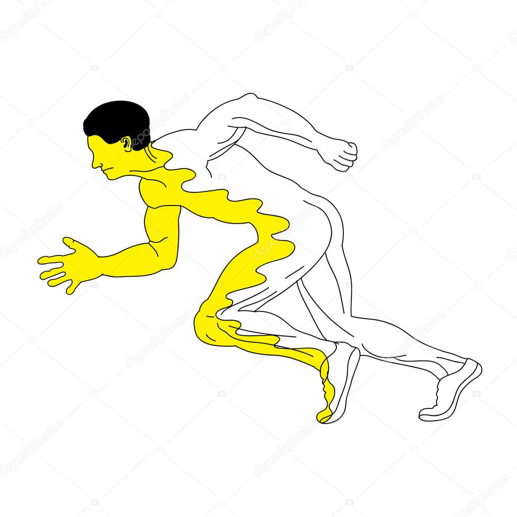 Vector. Sketch of a running athlete.